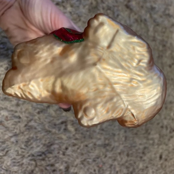 Glass Cocker Spaniel Dog Ornament with Sparkle Santa Hat - Picture 5 of 6